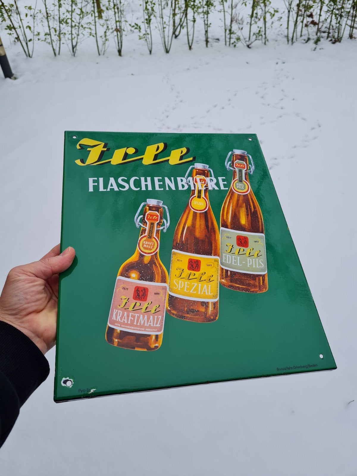 emaille 3 flessen bier, Antiek en Kunst, Antiek | Emaille, Ophalen of Verzenden