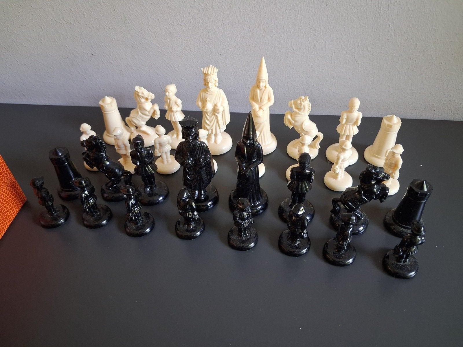 Vintage Schaken Homas Spelen Schaakfiguren schaak schaken, Een of twee spelers, Ophalen of Verzenden, Gebruikt, Hommas-Spelen