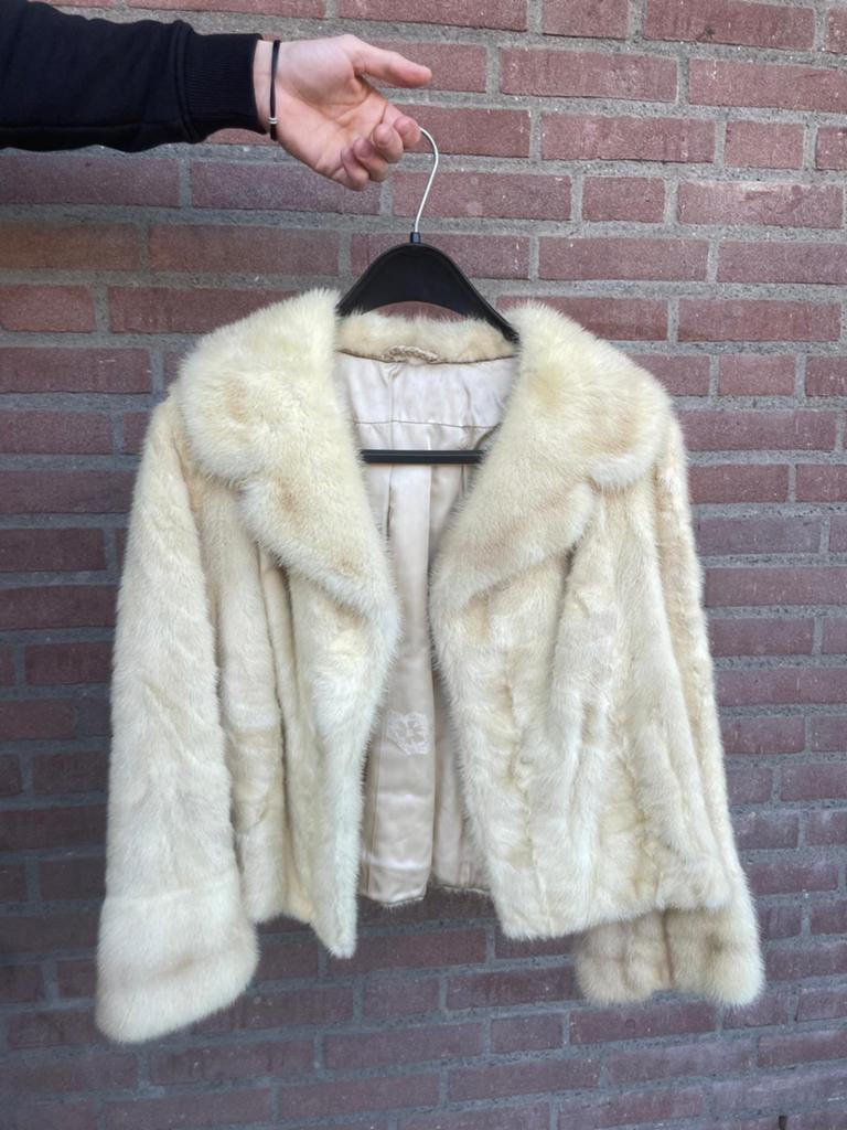 Vintage bontjas/nerts, Ophalen, Beige, Zo goed als nieuw, Jasje