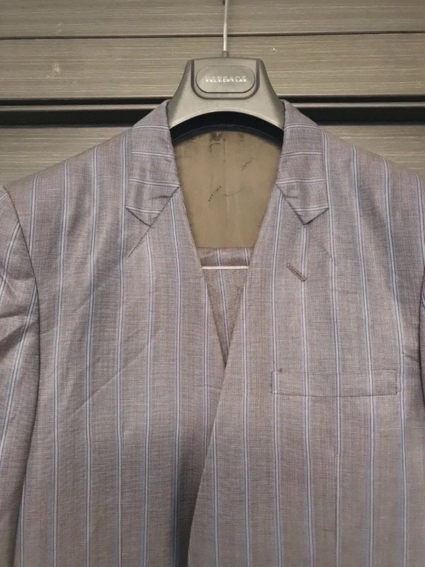 Versace Couture pak linnen/wol maat 52R als nieuw, Maat 52/54 (L), Ophalen of Verzenden, Zo goed als nieuw, Grijs