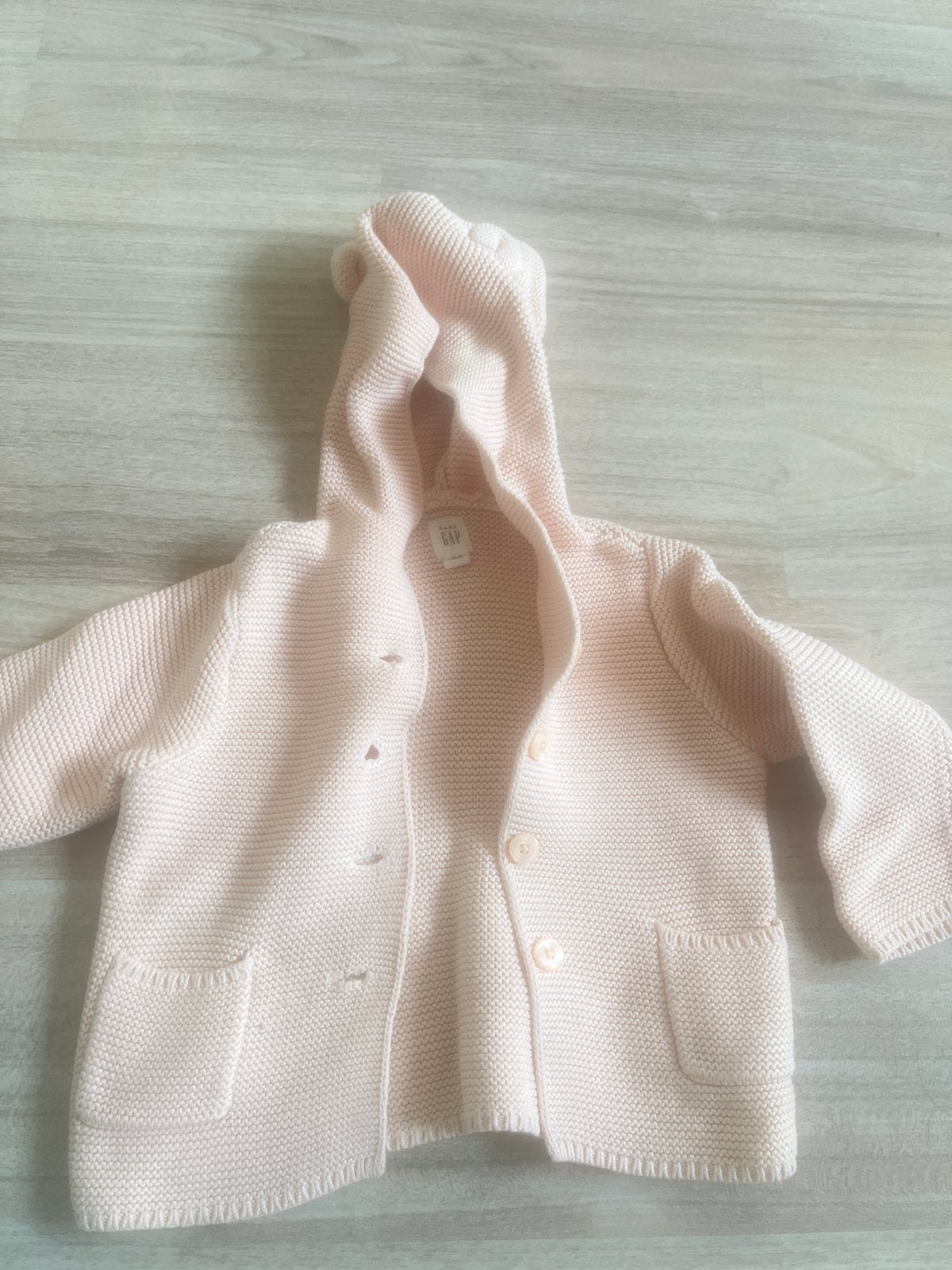 Baby GAP Roze Gebreid Vestje met Capuchon 18-24 maanden, Kinderen en Baby's, Babykleding | Overige, Zo goed als nieuw, Meisje