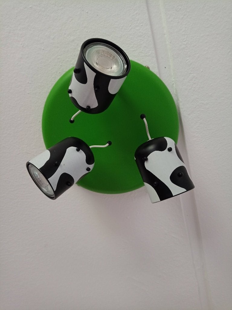 Leuke koeienlamp spots, Kunststof, Ophalen of Verzenden, Zo goed als nieuw, Geschikt voor plafondmontage