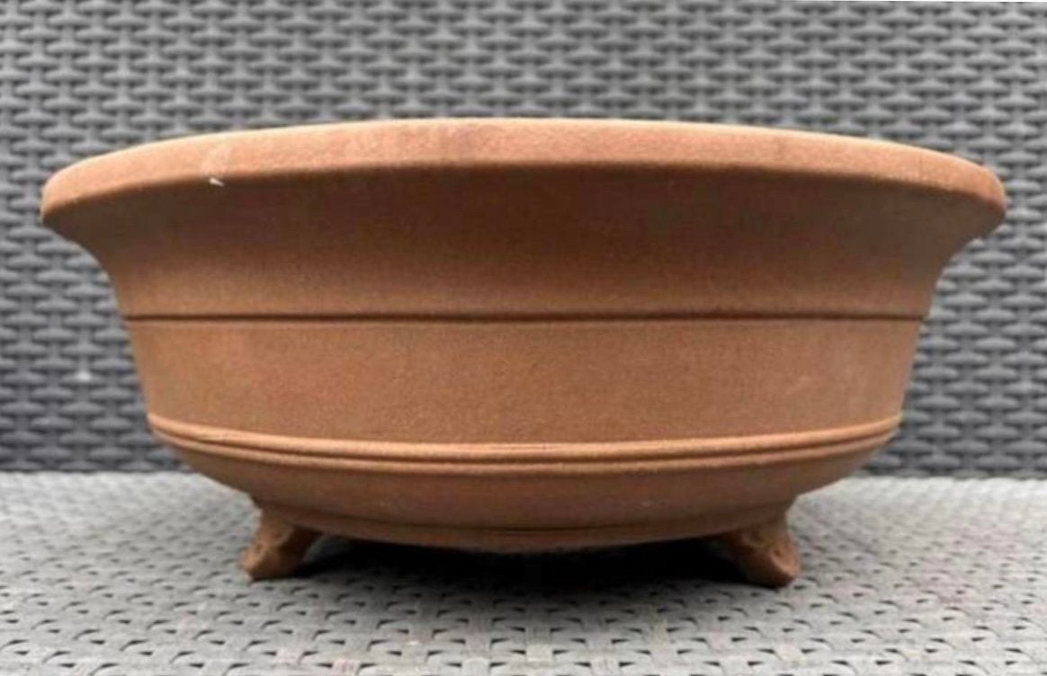 Bonsai schaal bruin ongeglazuurd gemerkt aardewerk 34,8x13,9, Tuin en Terras, Bloempotten, Ophalen, Rond, Zo goed als nieuw, Minder dan 40 cm