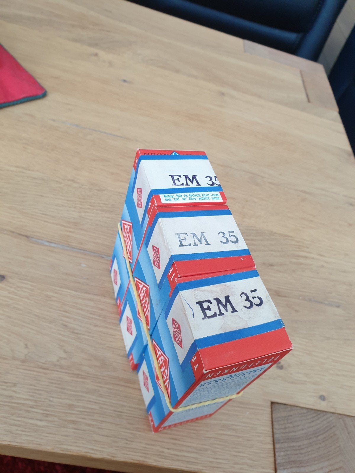 3x Telefunken EM35 buizen nieuw in doos geseald, Antiek en Kunst, Ophalen of Verzenden