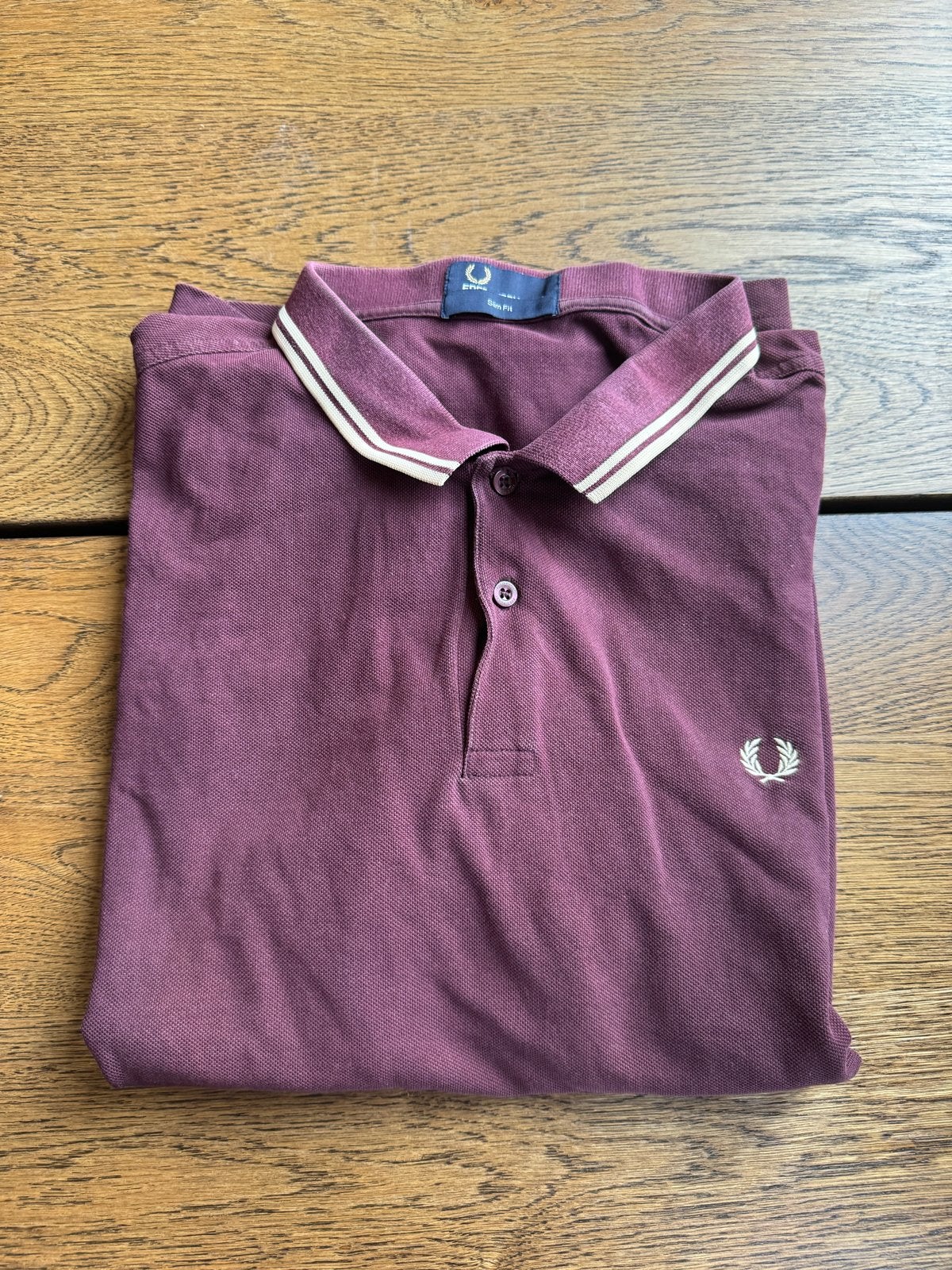 Fred Perry Slim Fit Polo - Bordeauxrood - Maat XXL, Ophalen of Verzenden, Gedragen, Overige maten, Rood