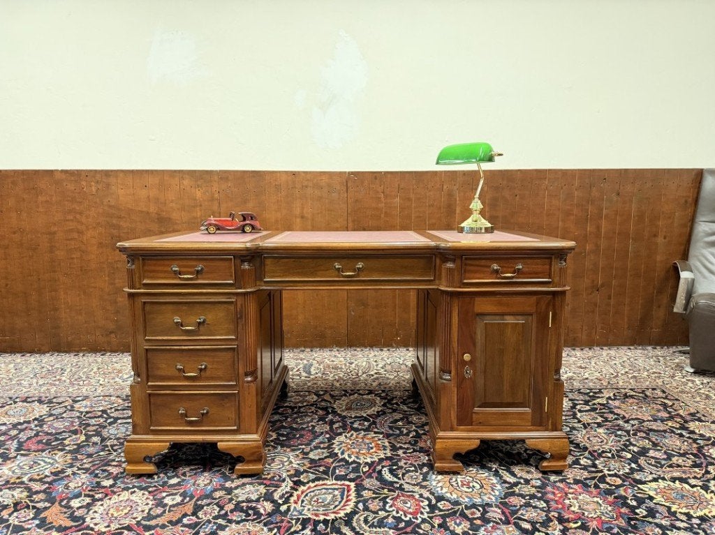Nieuw! - Klassiek Engels Chesterfield Bureau Partnerdesk, Ophalen of Verzenden