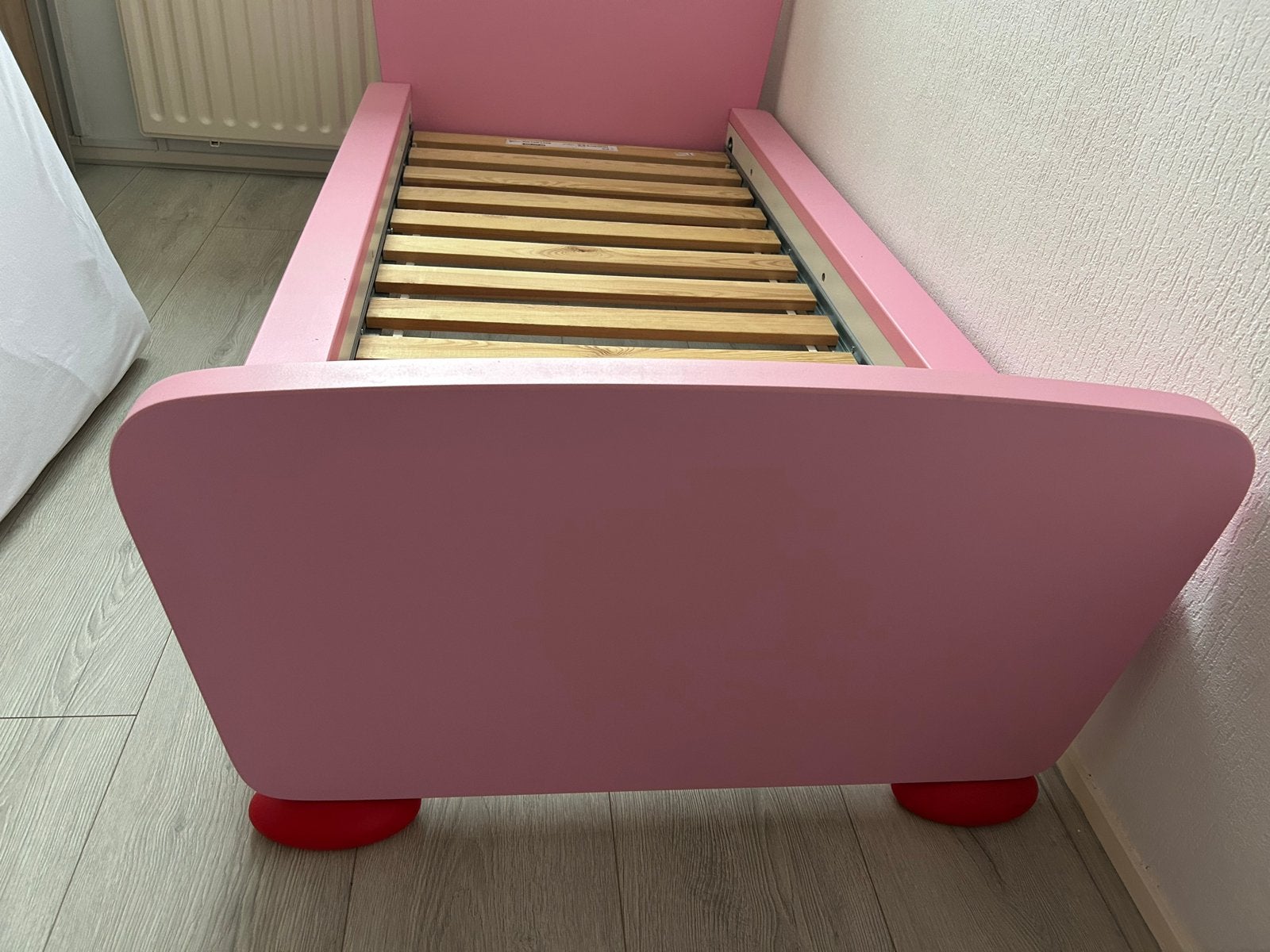 Roze kinderbed IKEA Sultan Lade 70x160 cm met matras, Ophalen, Gebruikt, 190 cm of minder, Hout