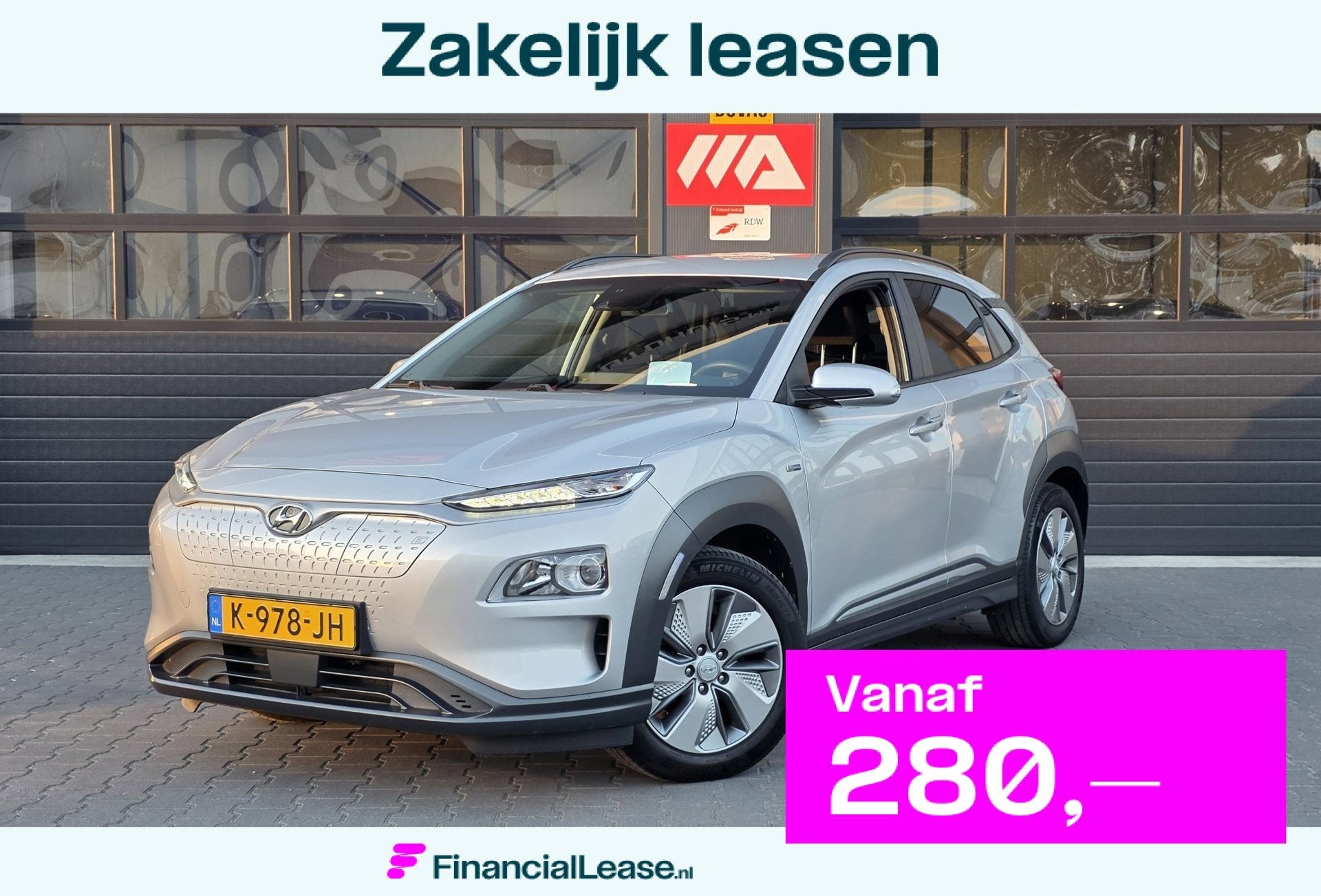 Hyundai Kona EV Fashion 64 kWh | 93% SOH | HEAD UP | CAMERA, Dealer onderhouden, Stof, Gebruikt, Zwart