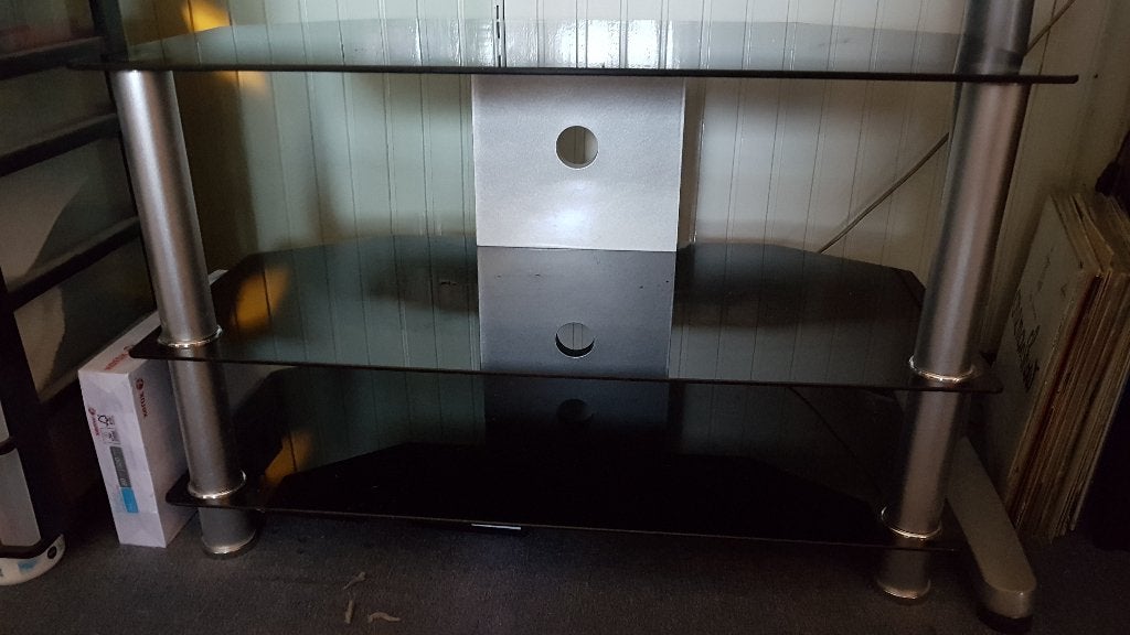 audio meubel met  glas platen, Ophalen, 50 tot 100 cm, Glas, Minder dan 100 cm