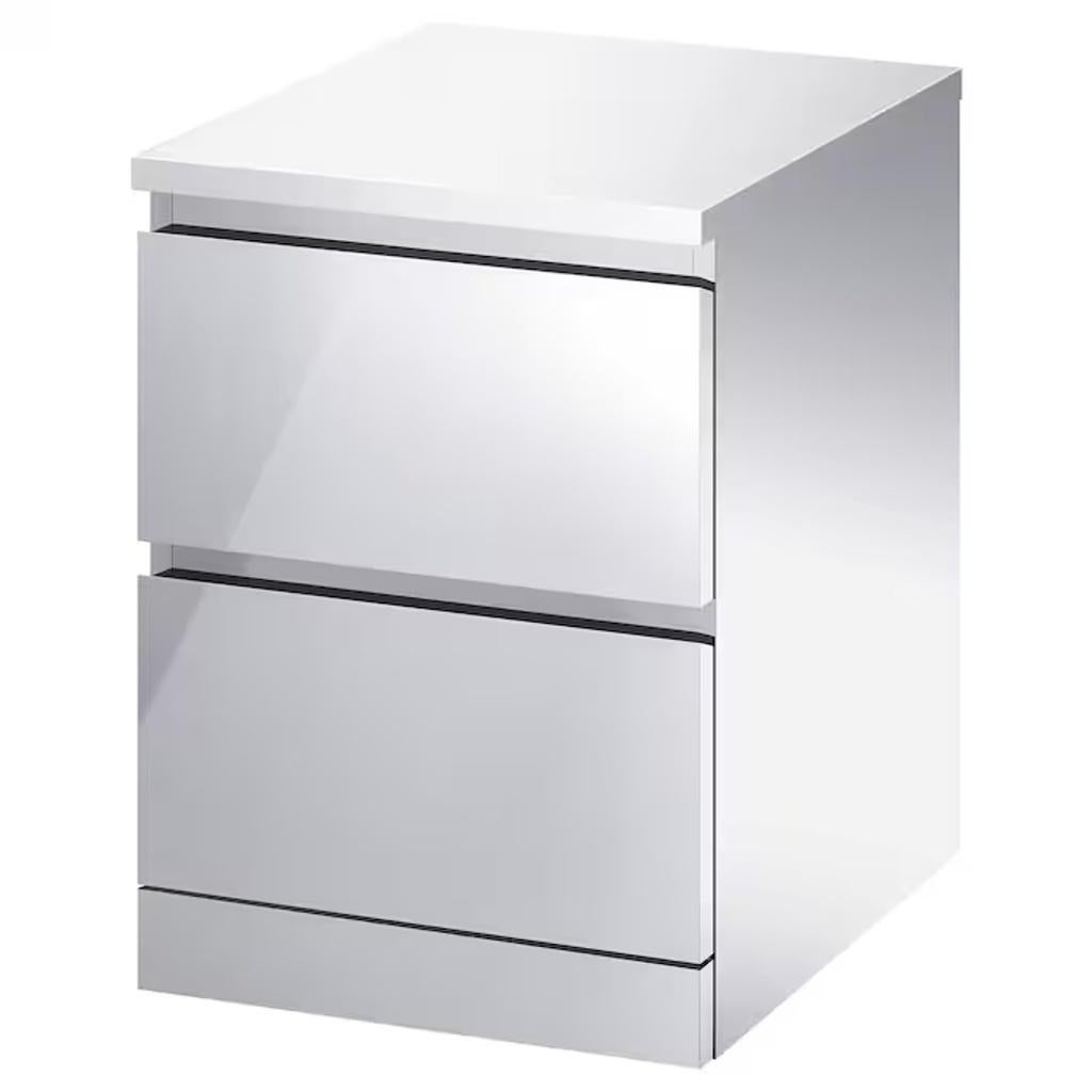 IKEA Malm ladekast Limited Edition Chroom, Huis en Inrichting, Ophalen, 1 of 2 laden, 50 tot 100 cm, Zo goed als nieuw