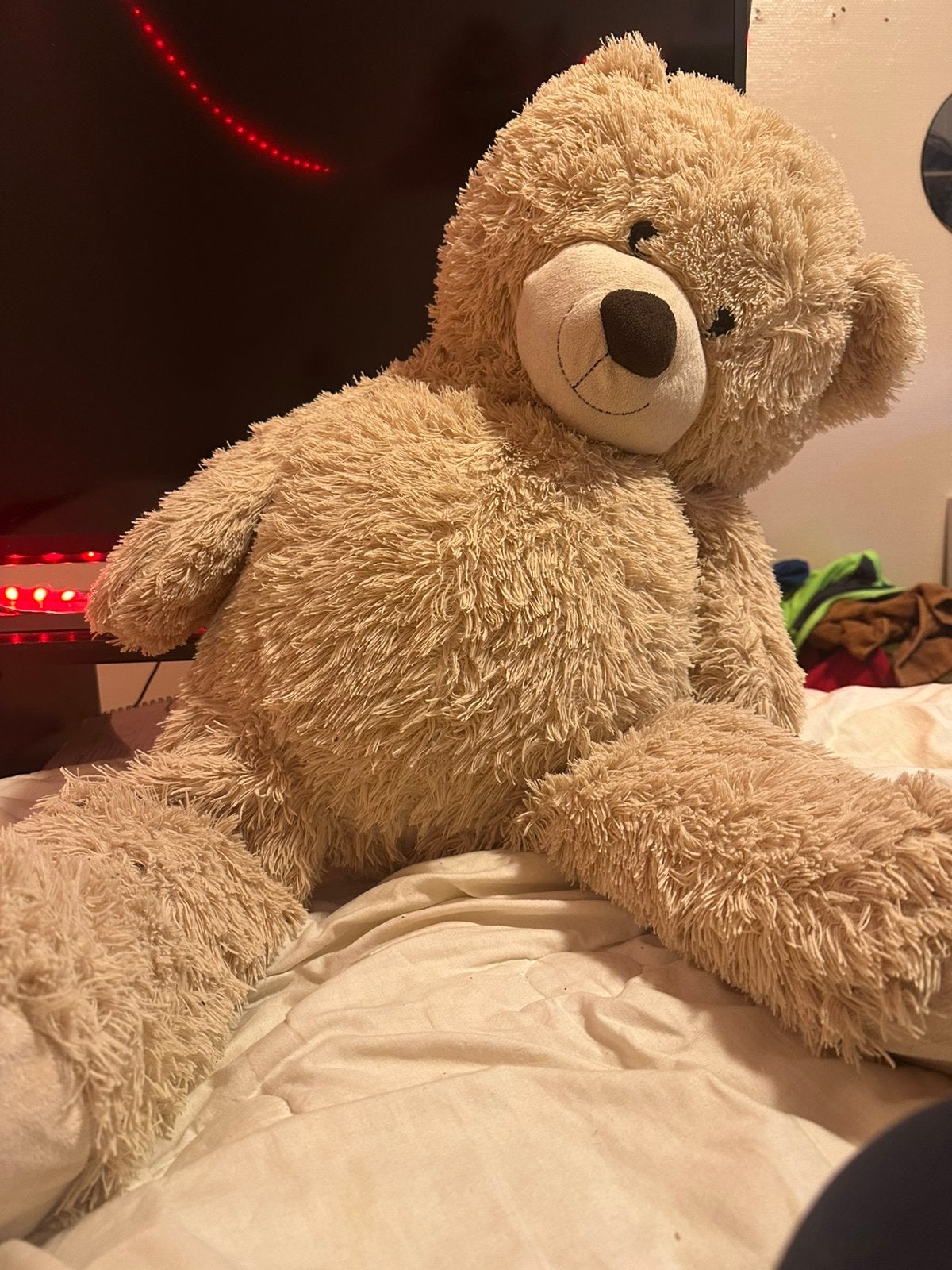Grote knuffel beer, Ophalen, Gebruikt, Beige, Beer