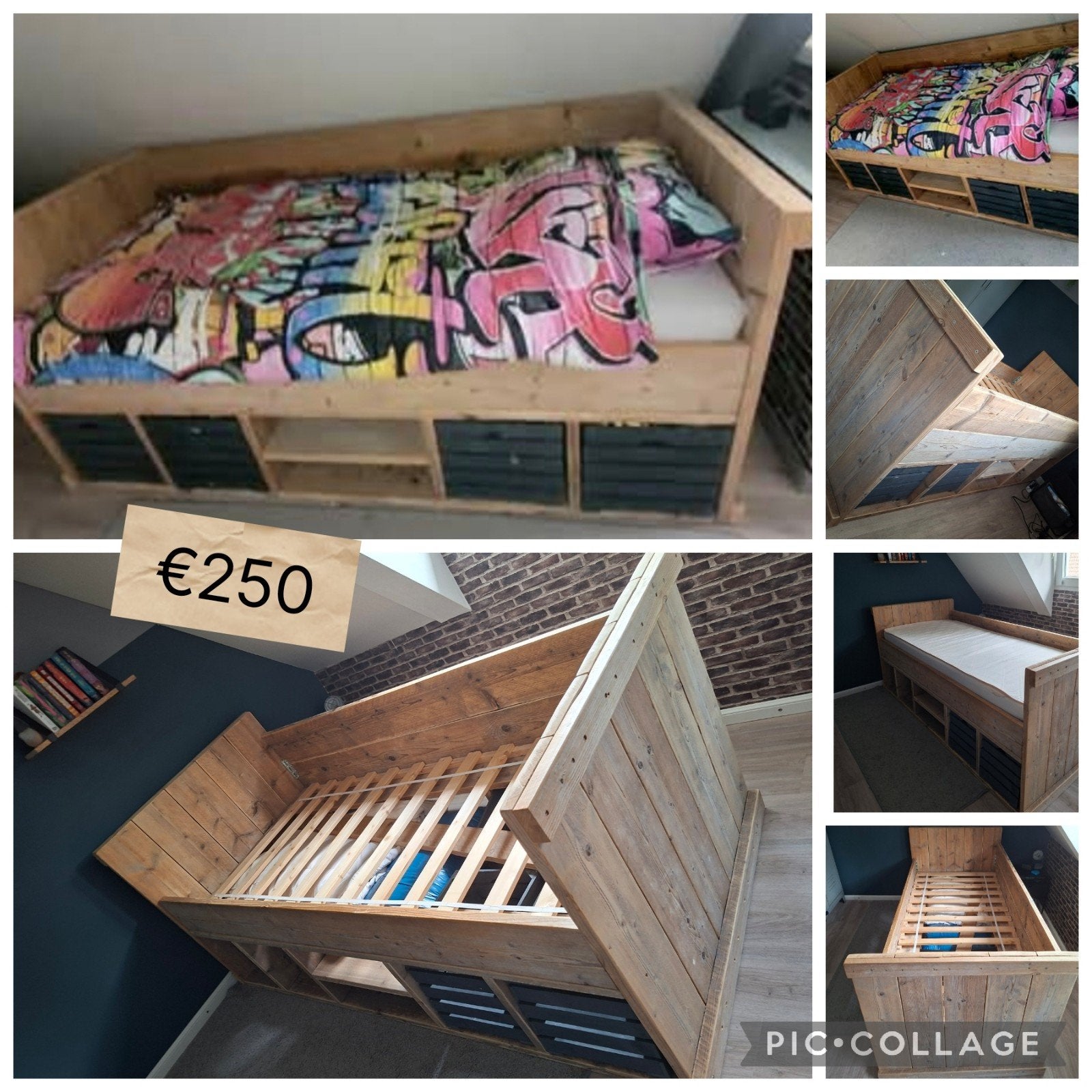 bed kajuitbed 1 persoons, Ophalen, Eenpersoons, Hout