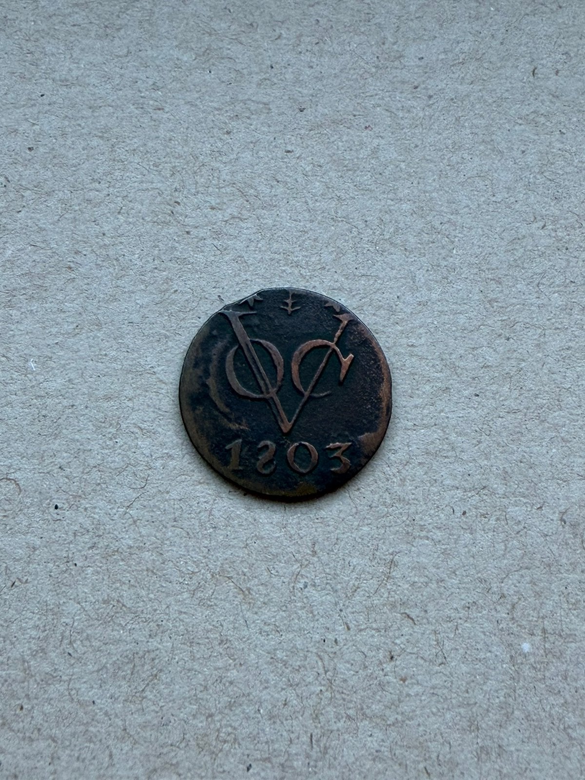 Gelderland VOC duit 1803, Postzegels en Munten, Ophalen of Verzenden, Vóór koninkrijk, Overige waardes