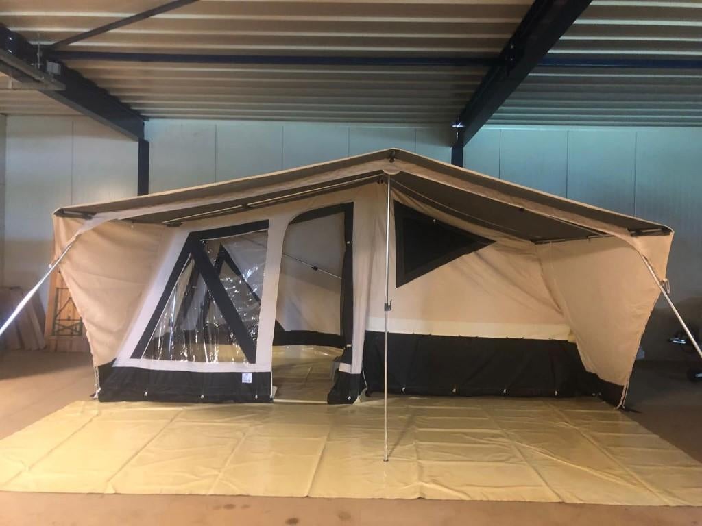 Jamet duo de luxe XL 2024, Caravans en Kamperen, Vouwwagens, Ophalen, Jamet, Tot en met 2, Beige
