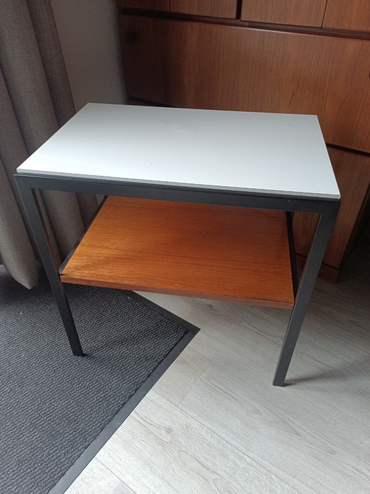 Vintage design bijzettafel, circa 1955–1965 Coen de  Vries, Gebruikt, Metaal of Aluminium, Rechthoekig, Ophalen