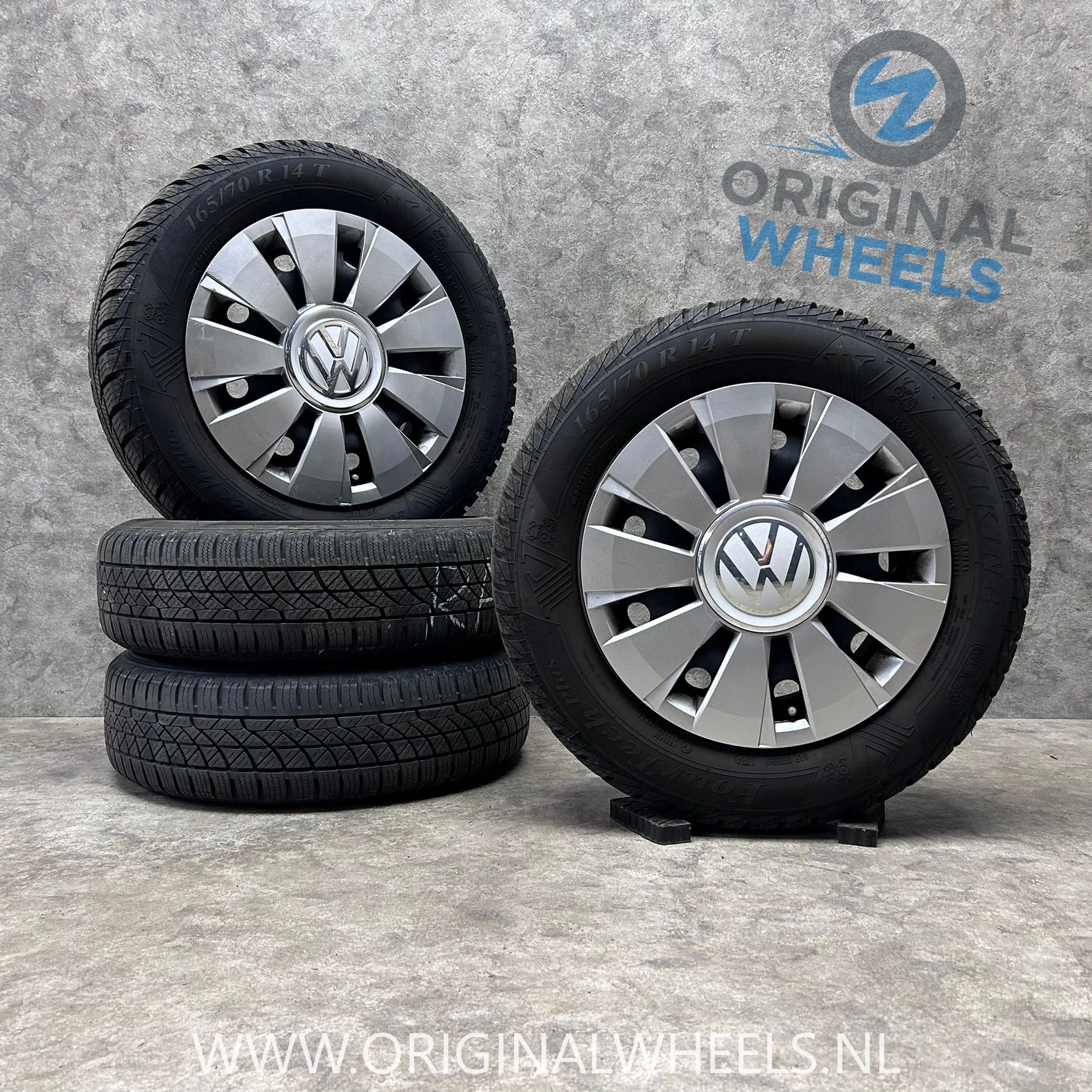14 inch stalen velgen + all season banden Volkswagen Up, Auto-onderdelen, Banden en Velgen, 14 inch, Gebruikt, -, -
