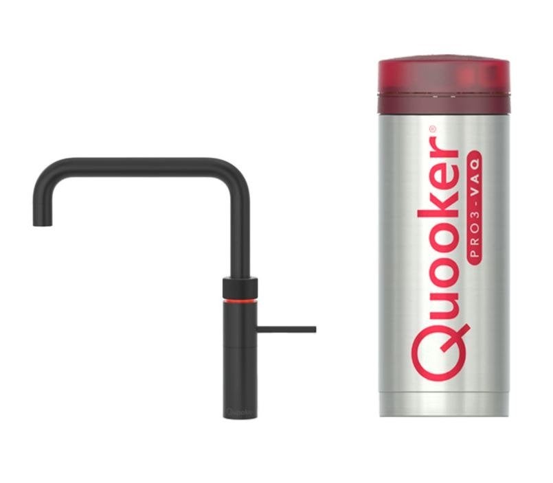 Quooker Fusion Square Zwart 3-in-1 Kokend Water Kraan+PRO3, Niet ingevuld, Niet ingevuld, Niet ingevuld