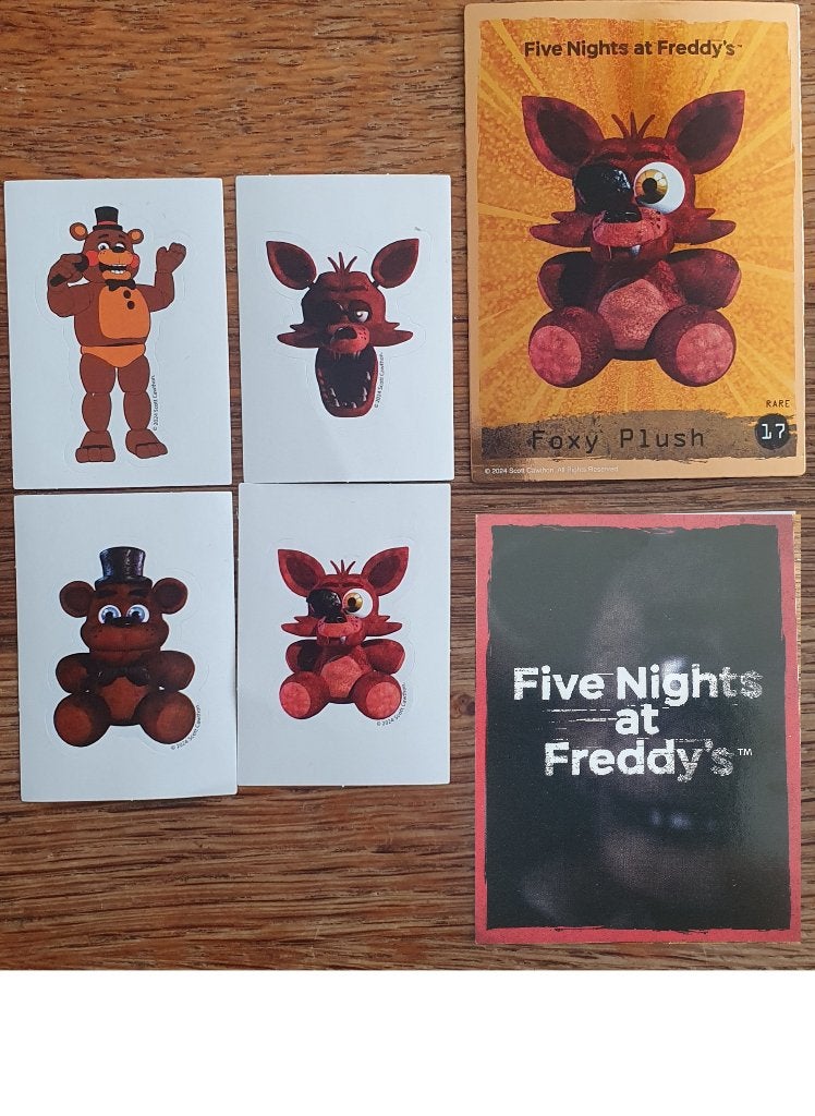 Five Nights at Freddy's stickers + trading card, Ophalen of Verzenden, Zo goed als nieuw, Overige typen