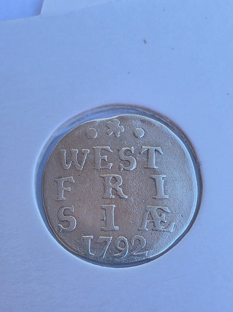 Dubbele Wapenstuiver Friesland 1792, Postzegels en Munten, Munten | Nederland, Vóór koninkrijk, Zilver, Losse munt, Overige waardes