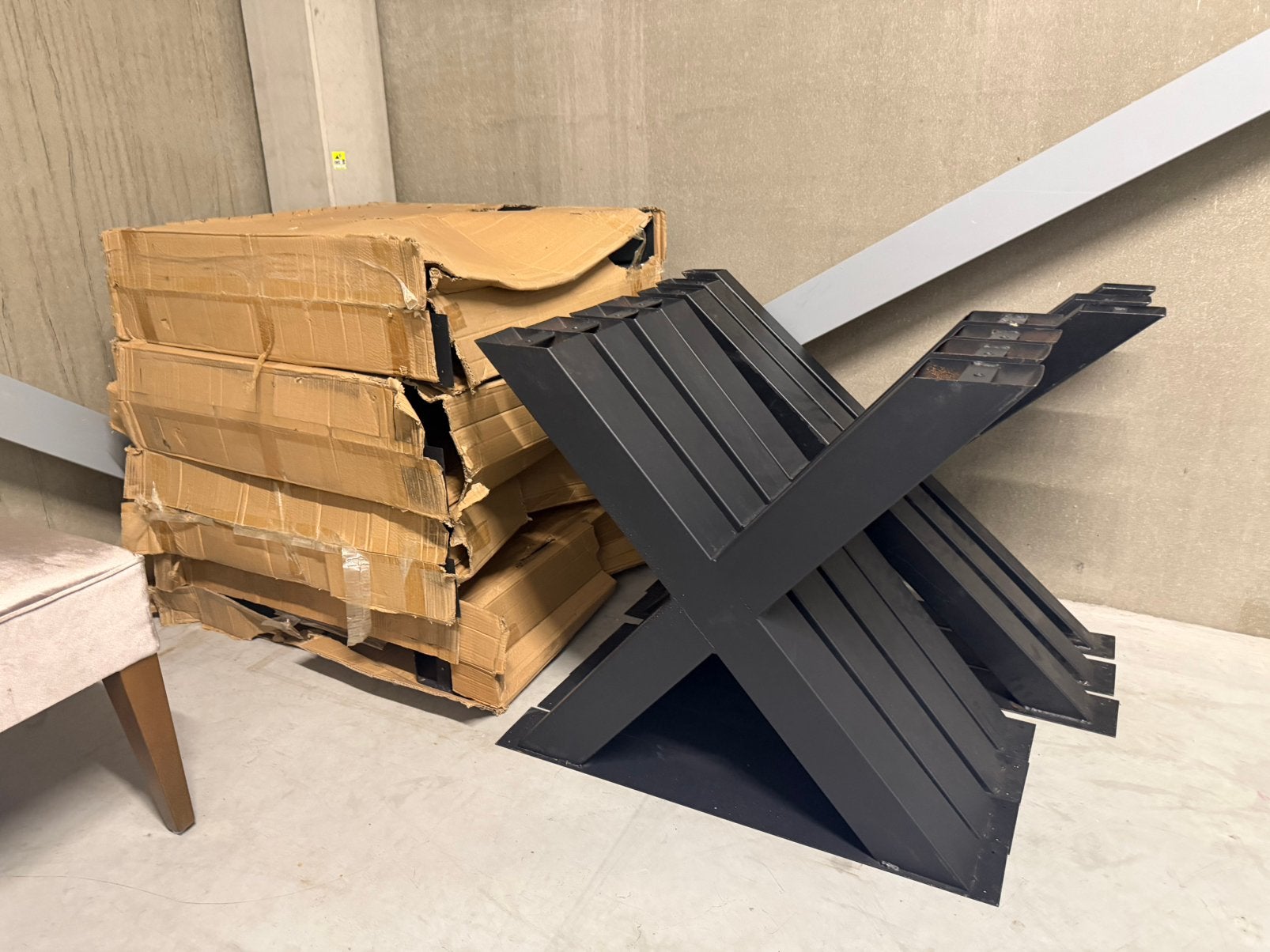 Stalen X-Poten NIEUW Metalen Kruispoten Tafelpoten, Huis en Inrichting, Tafelonderdelen, Ophalen, Nieuw