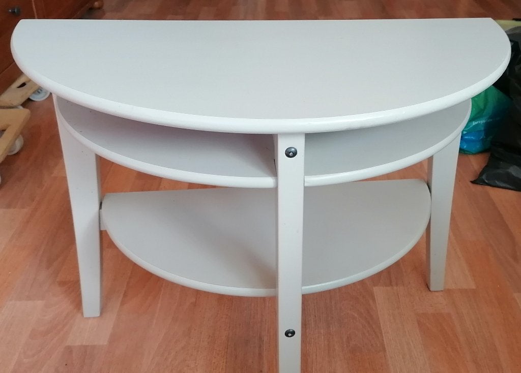 Vintage Ikea houten side table Lindhult grijs € 25,00, Ophalen, Gebruikt, 50 tot 100 cm, Grenenhout