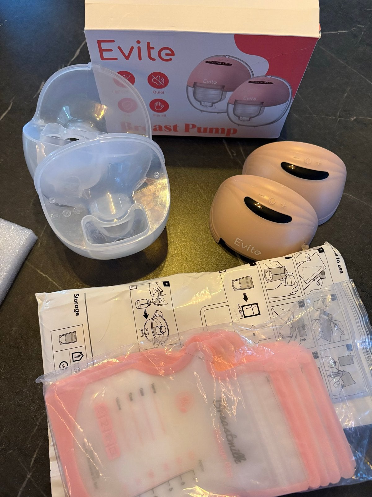 Evite Draadloze Borstkolf - Handsfree en Draagbaar, Kinderen en Baby's, Babyvoeding en Toebehoren, Gebruikt, Borstkolf, Ophalen of Verzenden