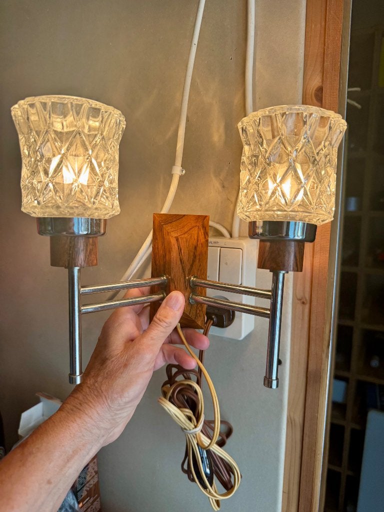 Wandlamp, jaren ‘60 vintage, Huis en Inrichting, Lampen | Wandlampen, Met schakelaar, E14 (klein), Ophalen of Verzenden, Zo goed als nieuw