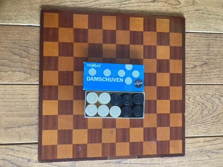Homas Damstenen Schaak/Dambord - Compleet, Een of twee spelers, Ophalen of Verzenden, Gebruikt