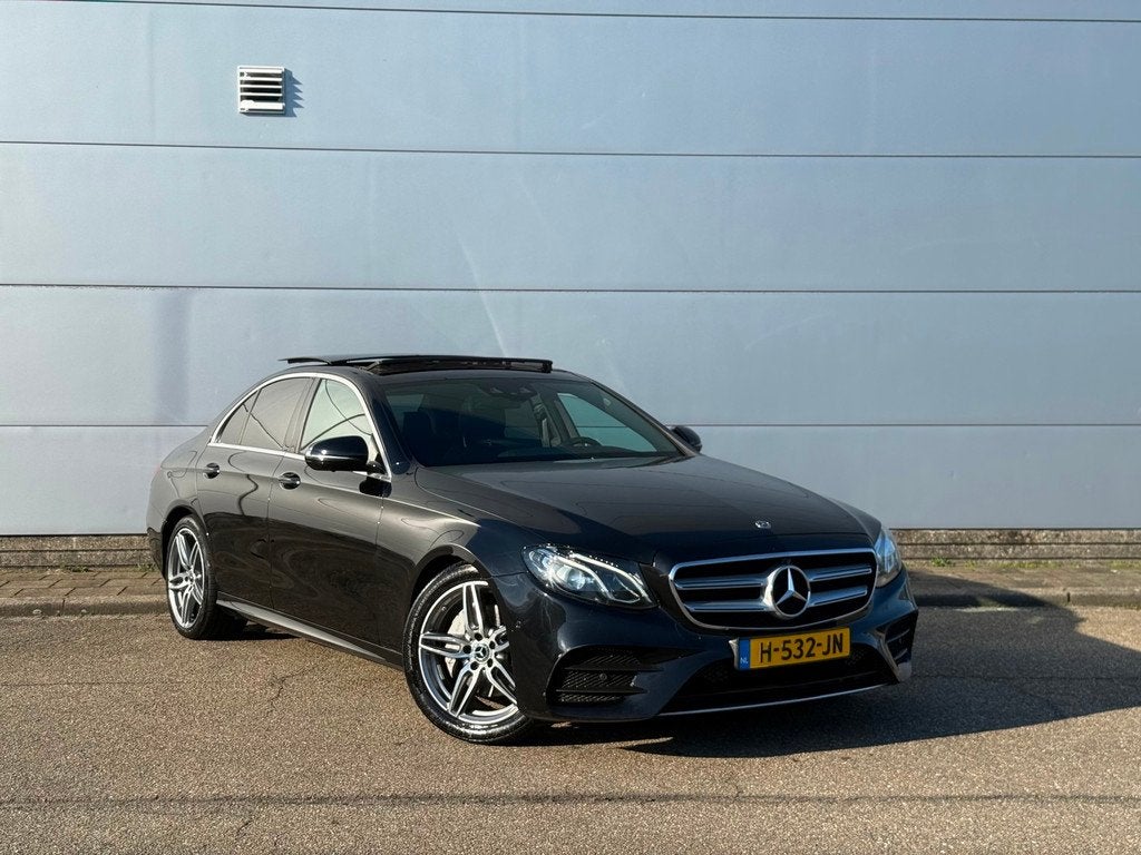 Mercedes-Benz E-klasse E220 d AMG 194PK (bj 2019) PANO|360CA, Achterwielaandrijving, Gebruikt, 4 cilinders, Leder en Stof