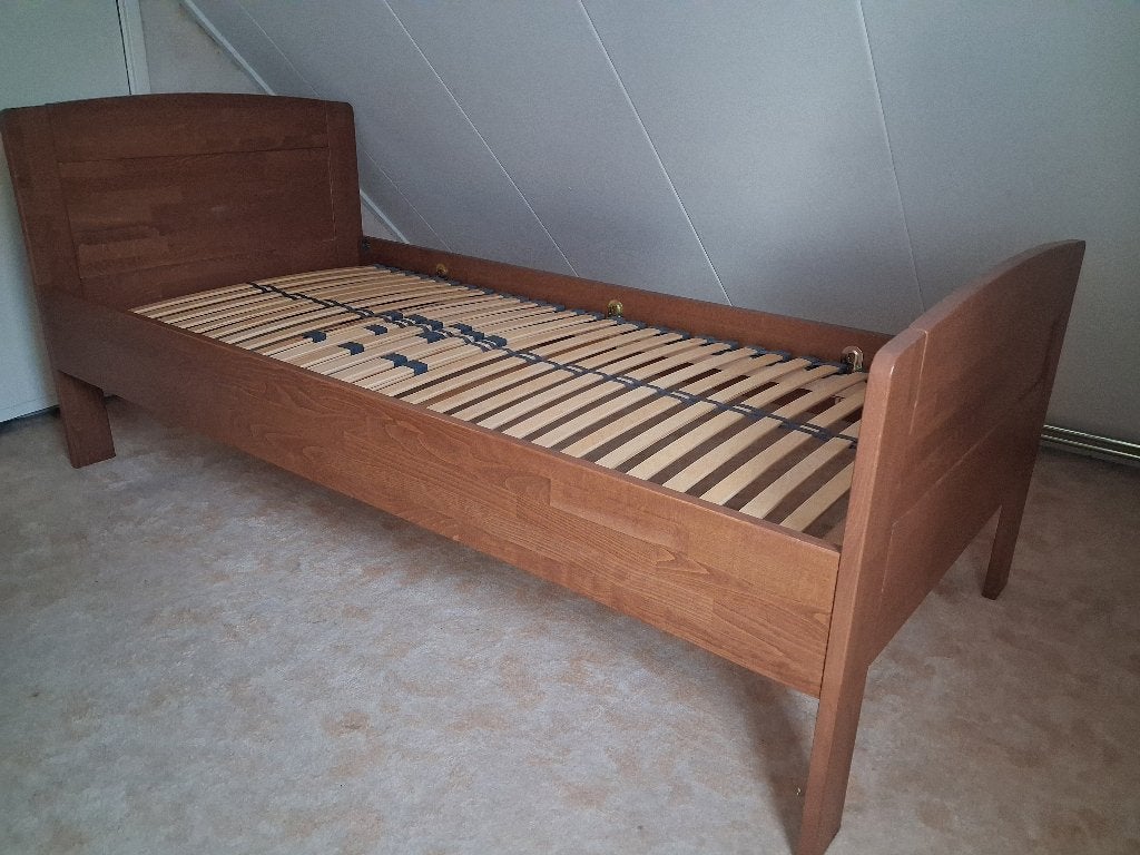 Bed Senioren, Ophalen, 90 cm, Eenpersoons, Bruin