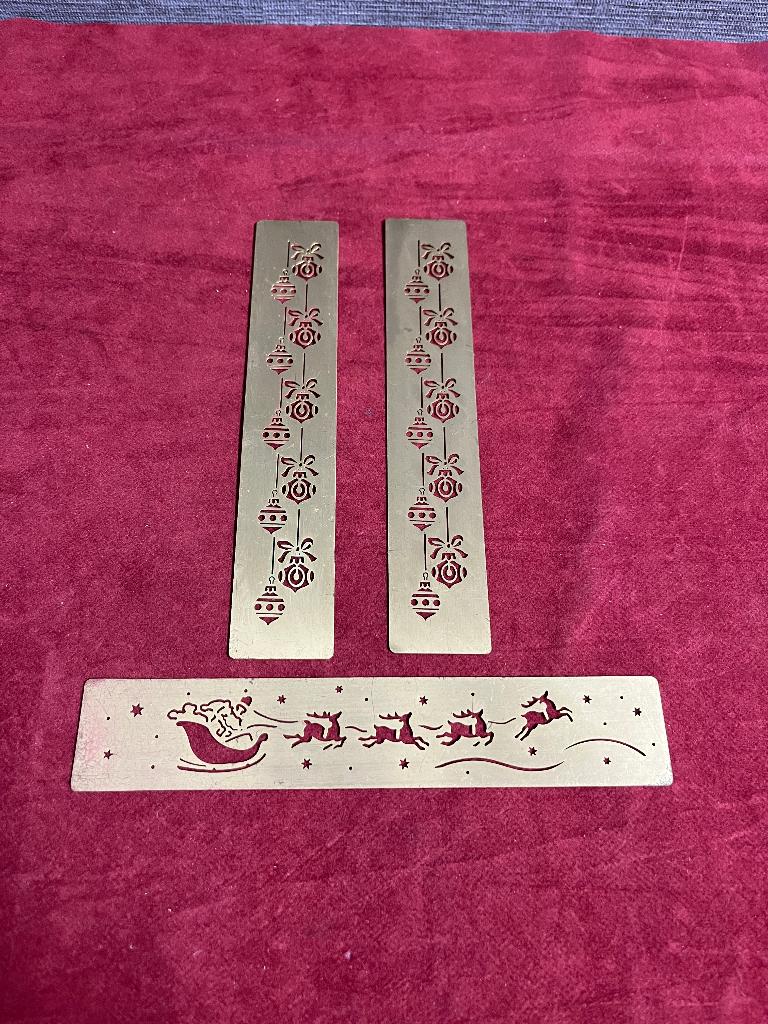 3x messing sjablonen embossing mallen kerst ., Ophalen of Verzenden, Gebruikt, Kerst, Pons of Mal