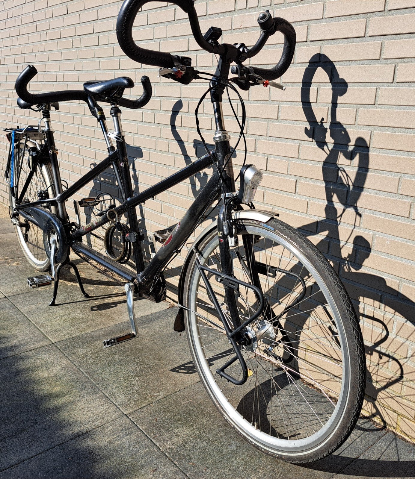 Multicycle tandem ketting, tandwielen, trappers vervangen, Fietsen en Brommers, Fietsen | Tandems, Gebruikt, Velgrem, 47 tot 51 cm