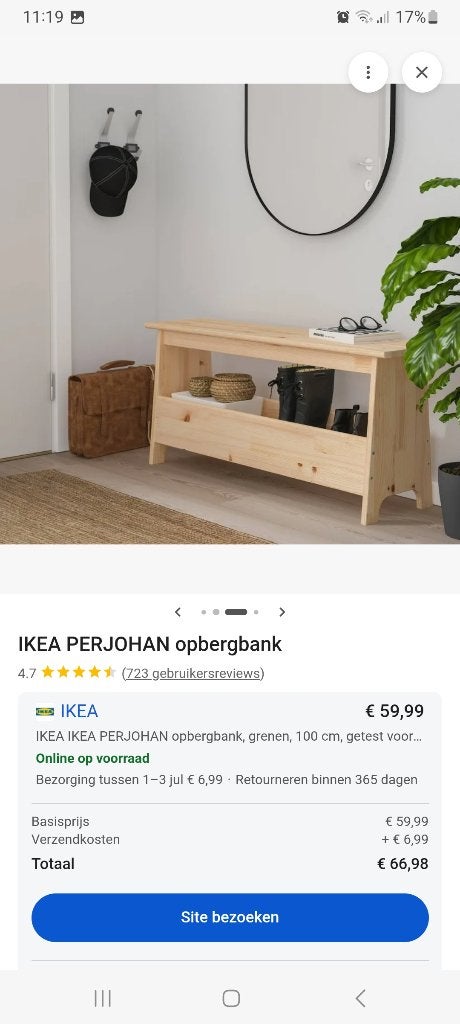 Ikea PERJOHAN opbergbank nieuw!, Ophalen, Nieuw, Hout, Minder dan 150 cm