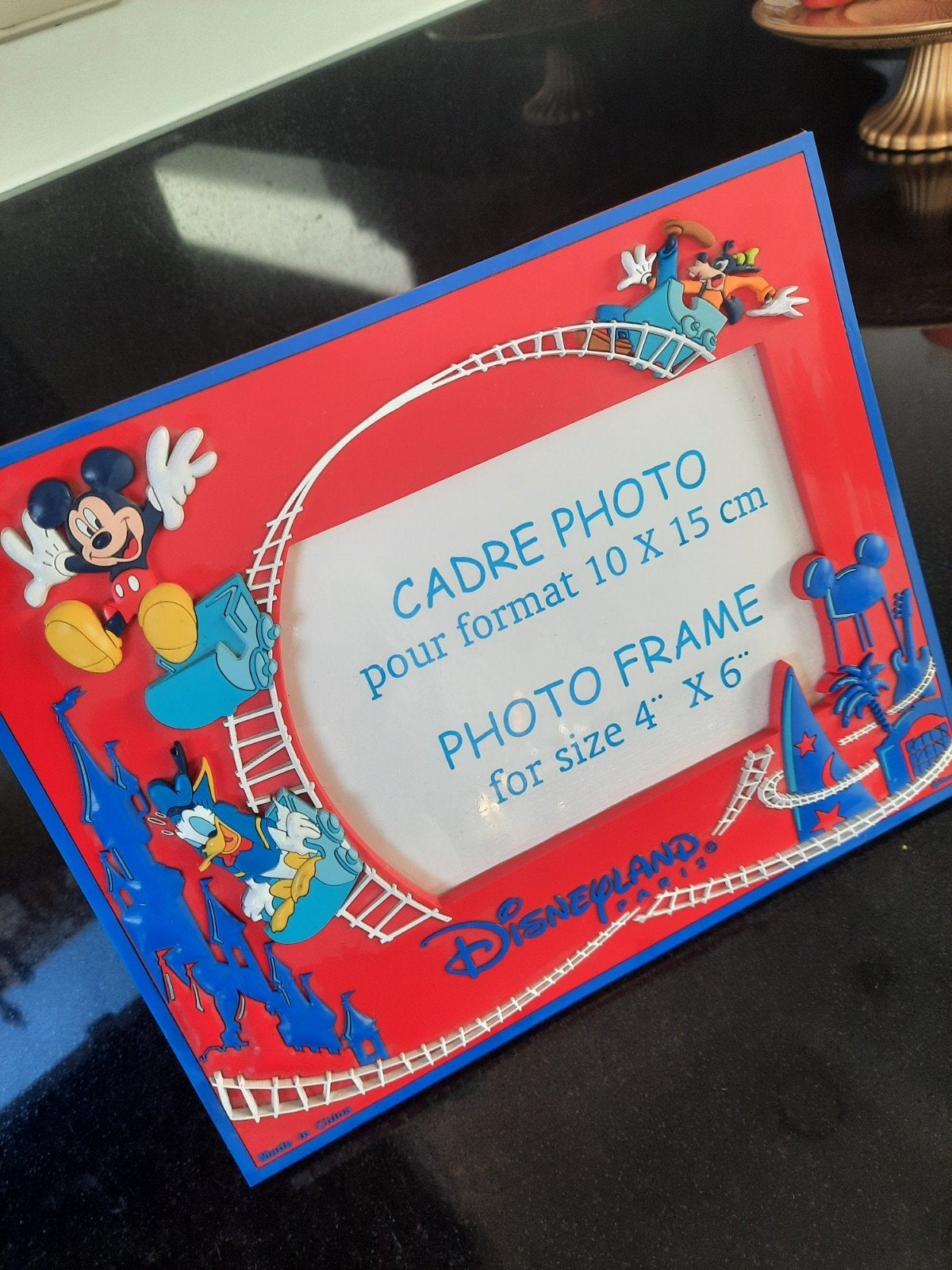 Disney Disneyland Fotolijst Mickey Donald Goofy 10x15cm, Huis en Inrichting, Ophalen, Kunststof, Zo goed als nieuw, Fotolijst