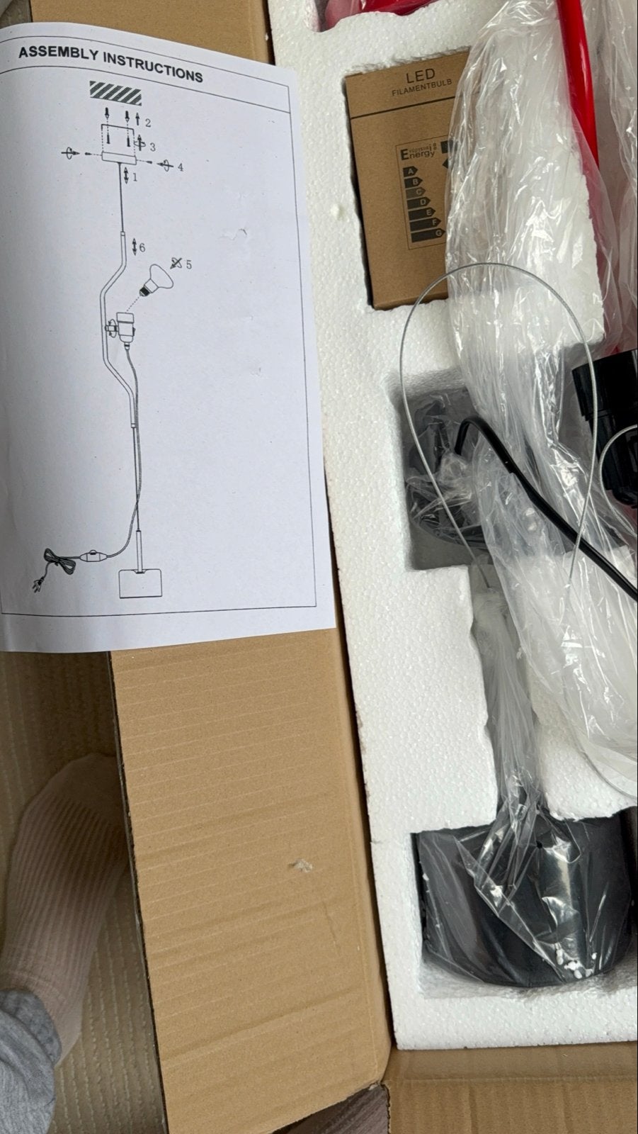 Vloerlamp, geïnspireerd op Flos Parentesi - Nieuw- red, Ophalen of Verzenden, Nieuw, Metaal