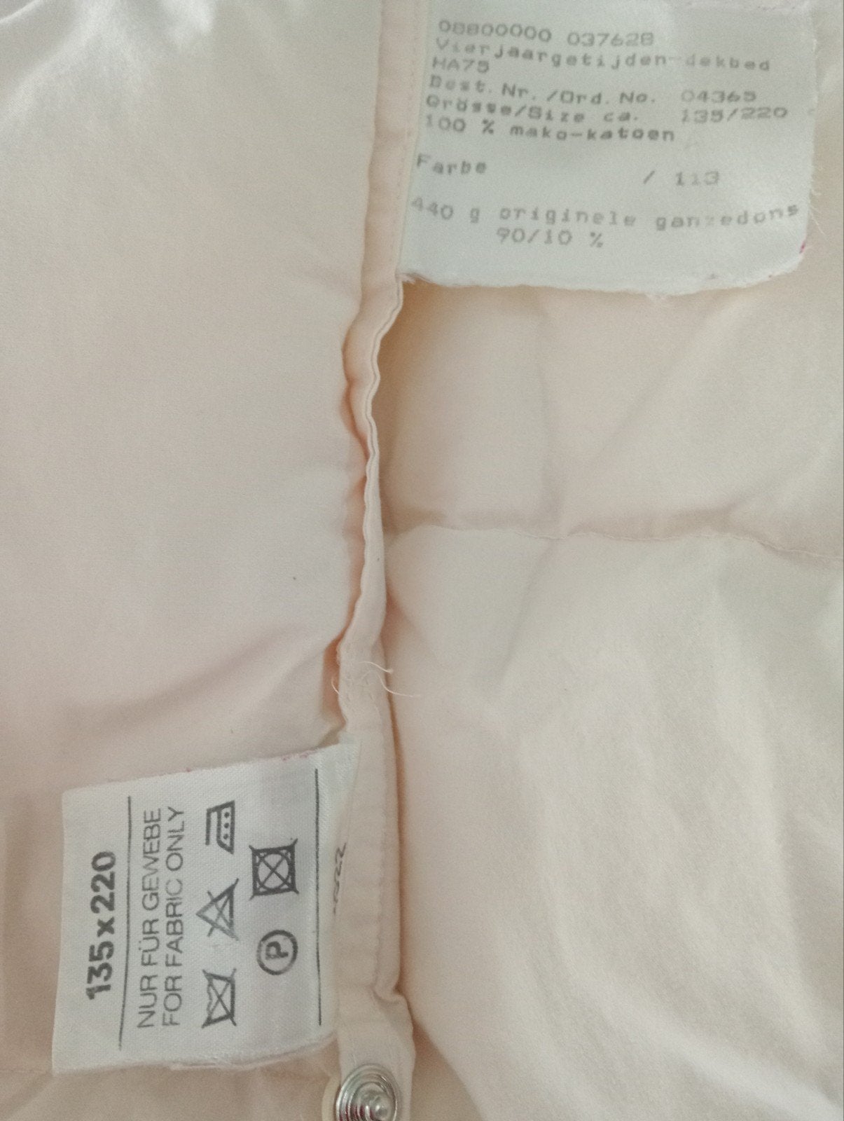 Donzen dekbed., Eenpersoons, Beige, Dons en Veren, Ophalen of Verzenden