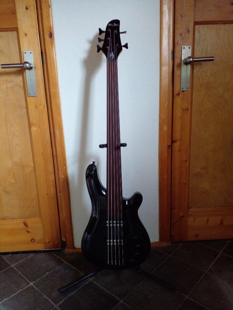basgitaar 5-snarig fretloos te koop, Ophalen, Zo goed als nieuw, Elektrisch, 5-snarig