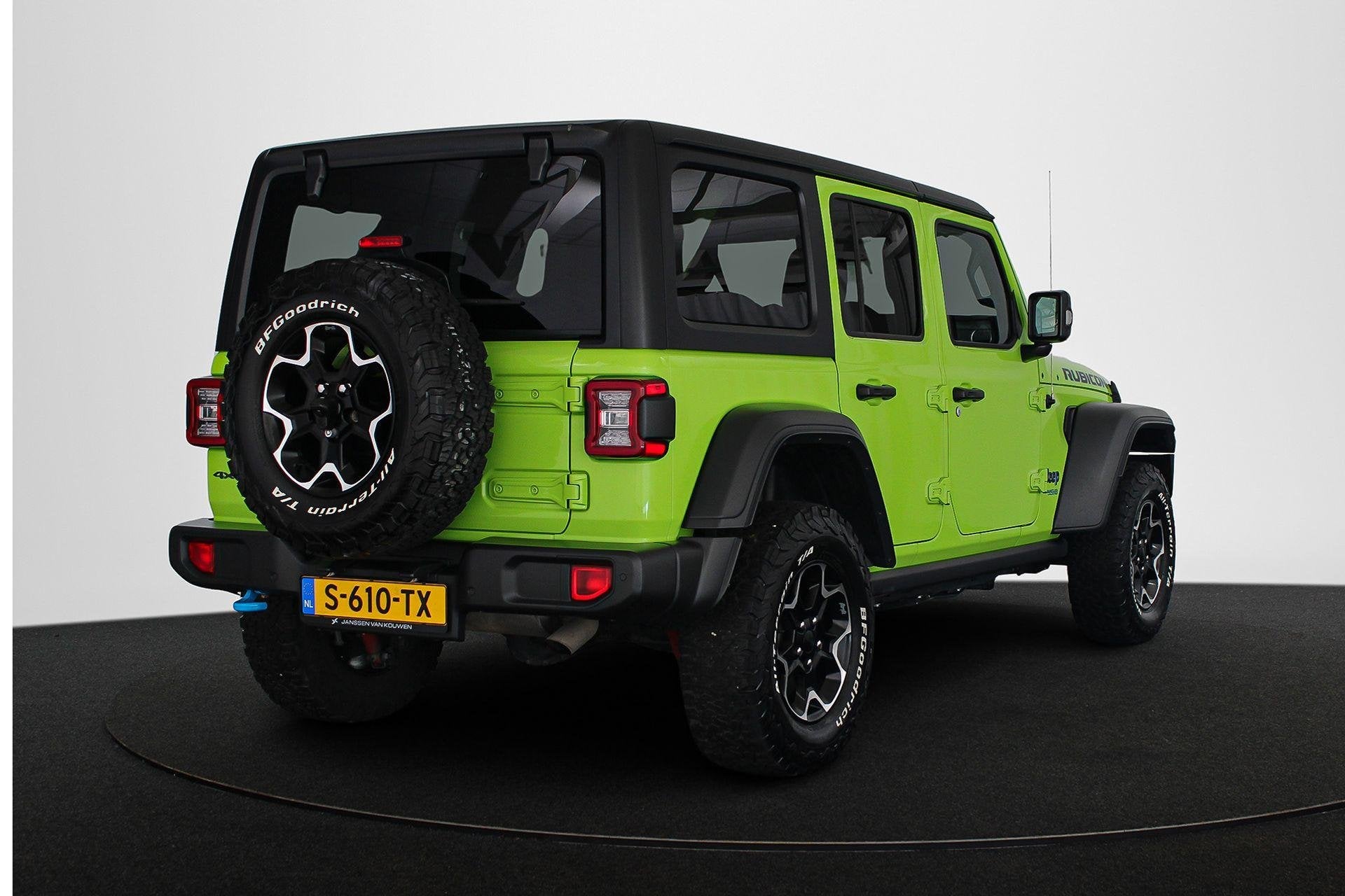 Jeep Wrangler Unlimited 4xe 380 Rubicon Leder Stuur-Stoelver, Auto's, Jeep, Automaat, Stof, 4 cilinders, Cabriolet