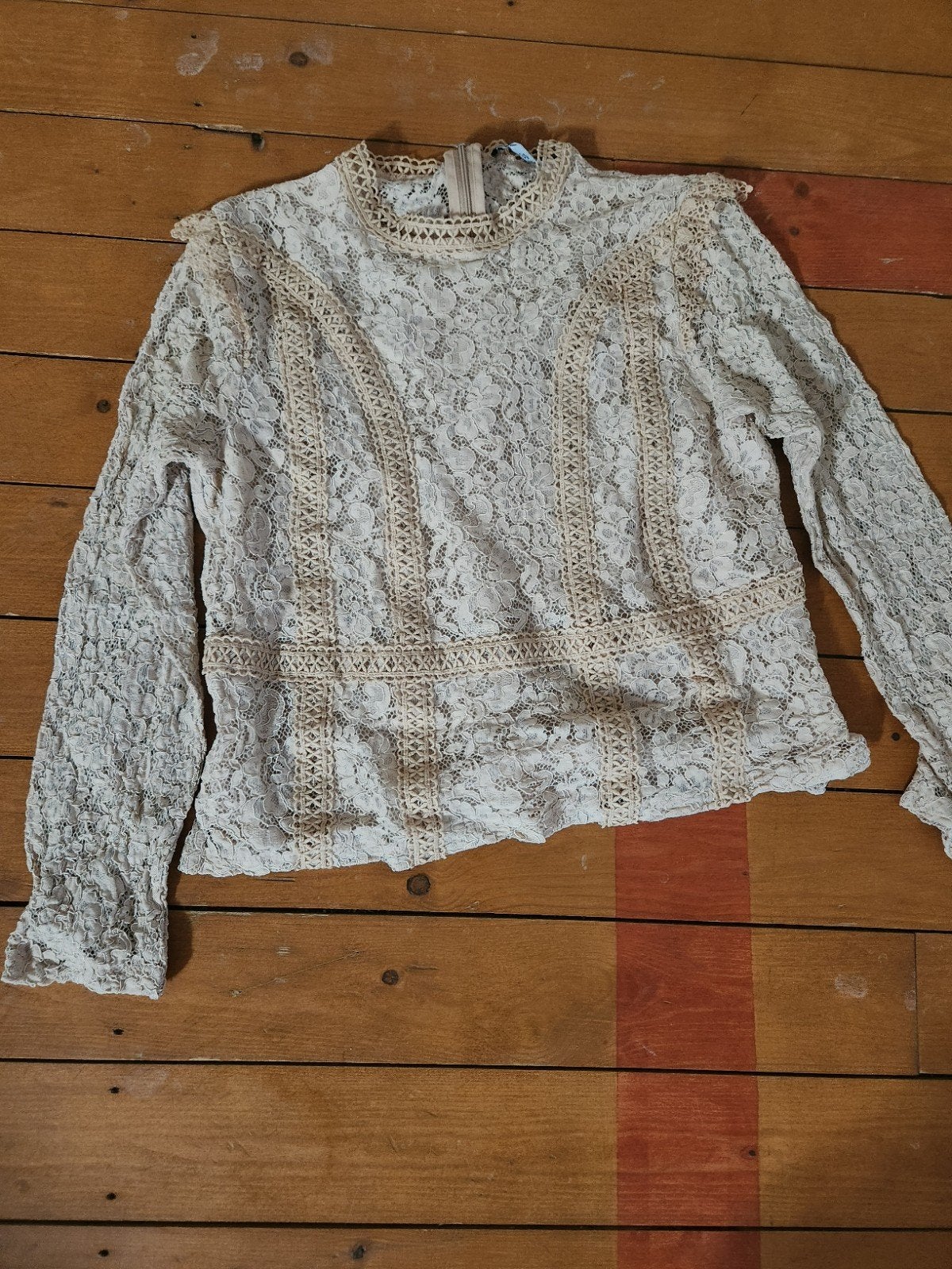 Zara Kanten Top XS met Voering - Elegant en Comfortabel, Ophalen of Verzenden, Lange mouw, Maat 34 (XS) of kleiner, Gedragen
