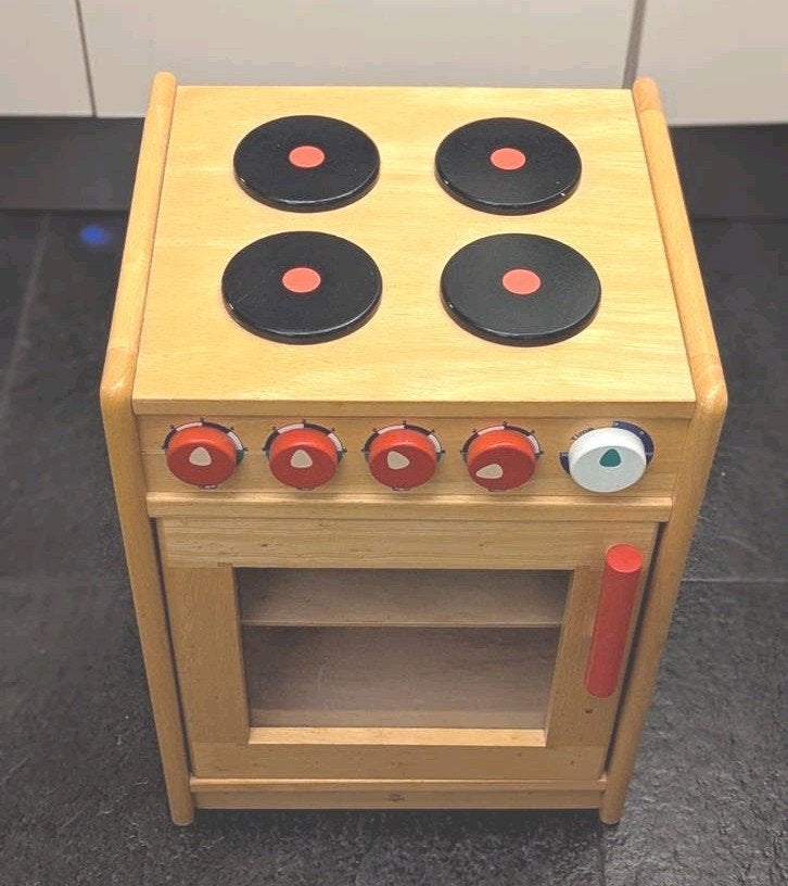 Houten speelkeuken met fornuis en wasbak, Ophalen, Gebruikt, Knutselen