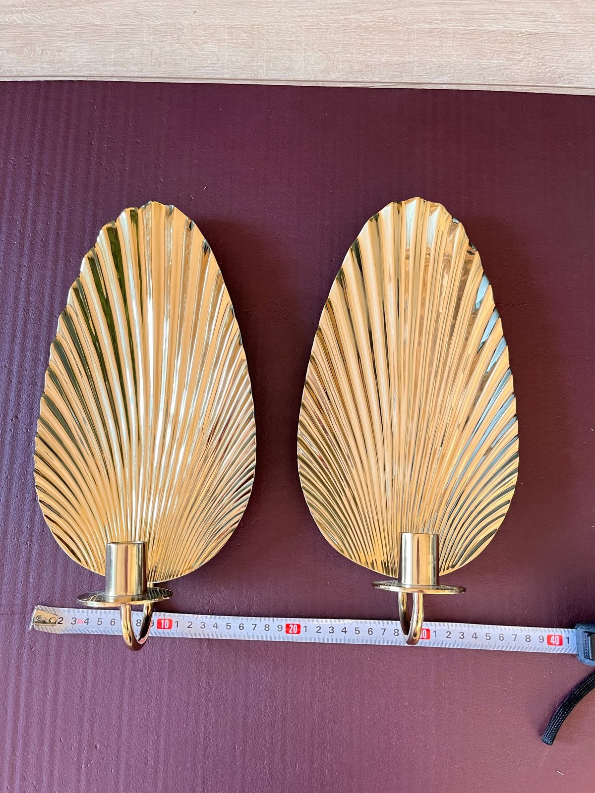 Set van 2 gouden wandkandelaars H&M Home schelp/blad, Ophalen of Verzenden, Overige materialen