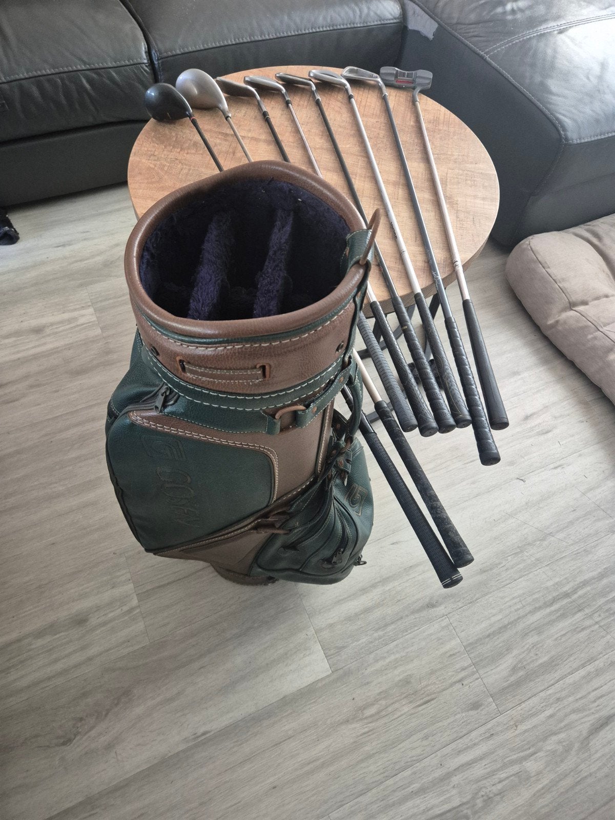 leren golftas met clubs, Ophalen of Verzenden, Gebruikt, Tas, Overige merken