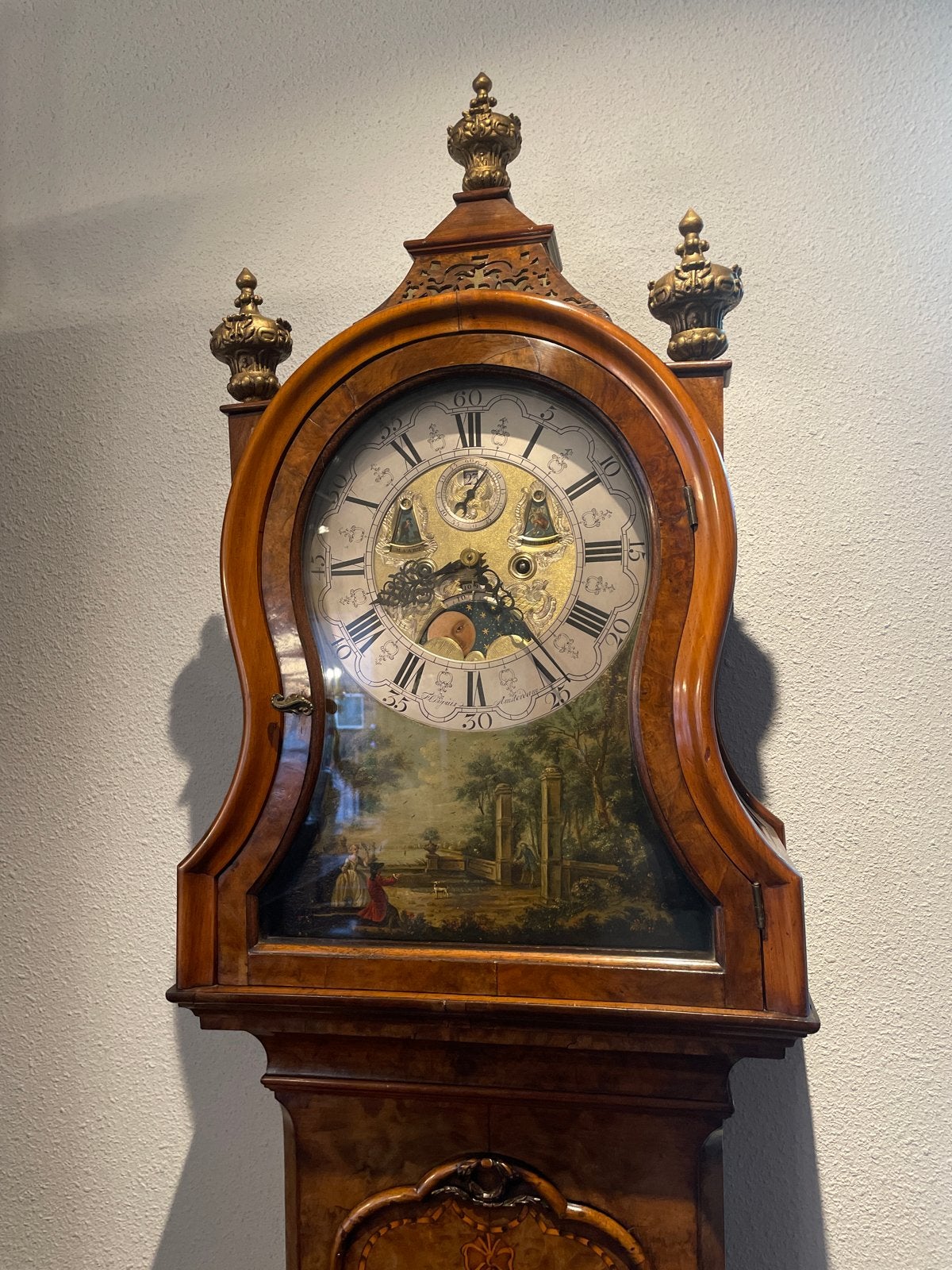 Bijzonder 18e-eeuws Amsterdams staand horloge, FL Dupuis, Antiek en Kunst, Antiek | Klokken, Ophalen