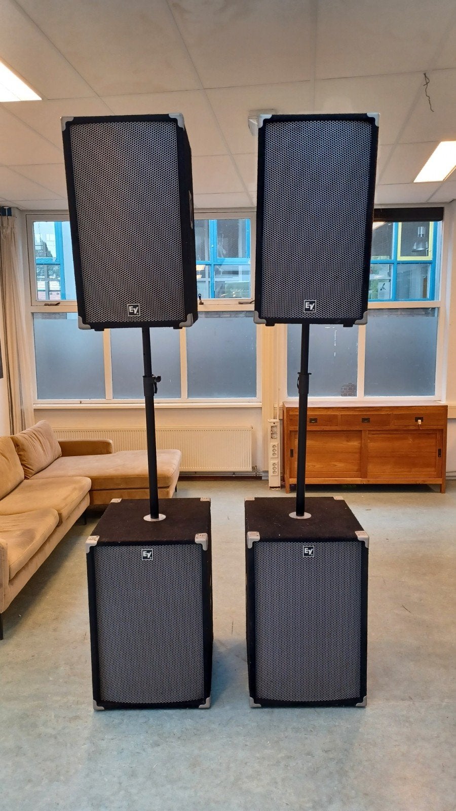 Electro Voice Gladiator G118 en G115 PA-luidsprekers, Ophalen, Gebruikt, 1000 watt of meer, Electro-Voice