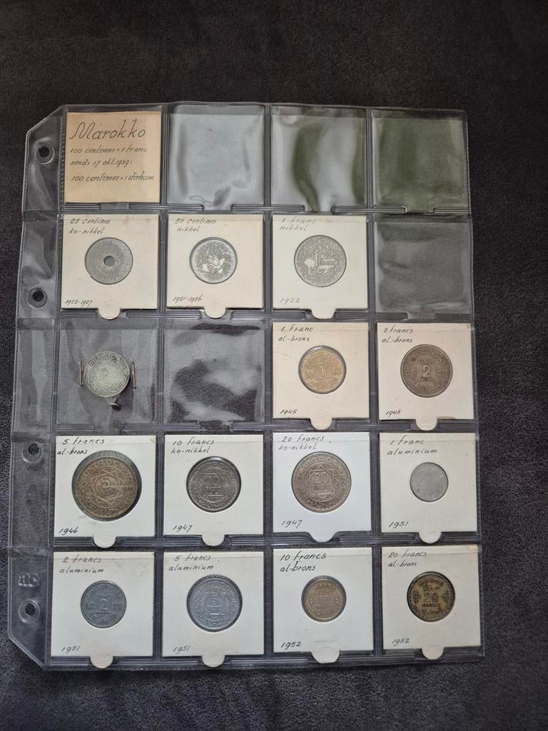 Marokkaanse Muntencollectie - Diverse Jaren en Waarden, Ophalen of Verzenden, Zilver
