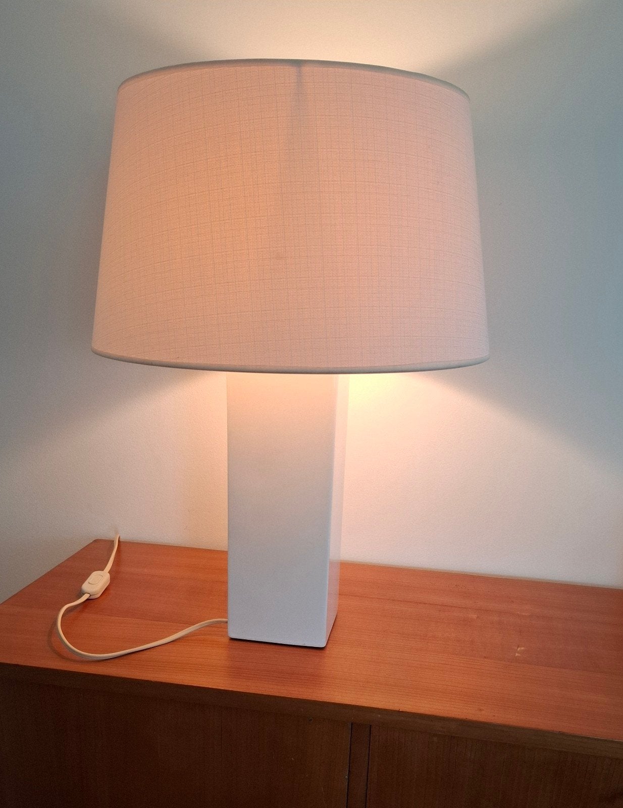 Witte Vierkante Velsen Delfts Lamp Met Kap, Ophalen of Verzenden, Met kap