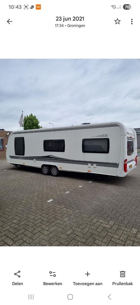 Hobby VIP 695 caravan, voortent + extra., Rondzit, Hobby, Particulier, Koelkast