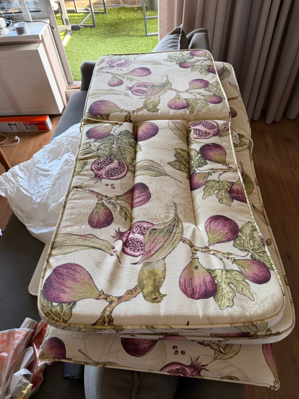 Set van 3 Palletkussens met Vijgenprint, Overige merken, Gebruikt, Meerkleurig, Palletkussen
