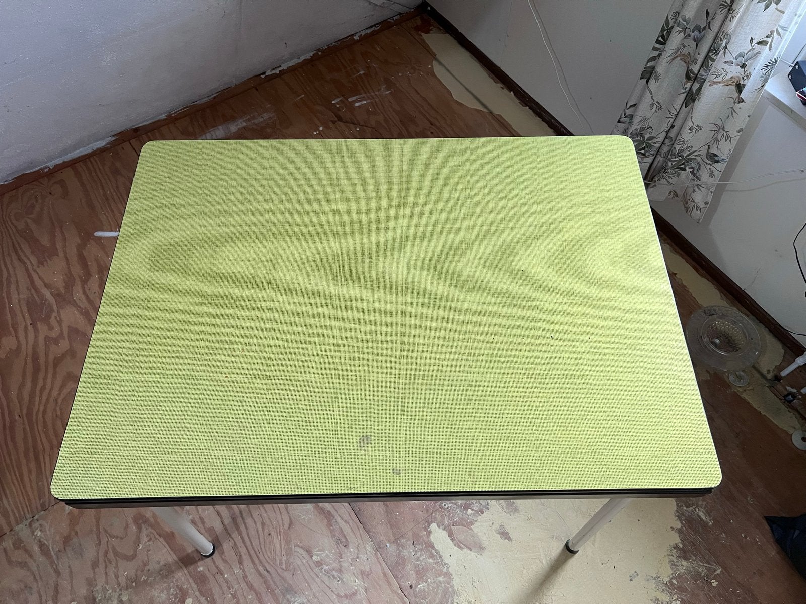 Retro Uitschuifbare groene tafel, Caravans en Kamperen, Caravan accessoires, Ophalen, Gebruikt