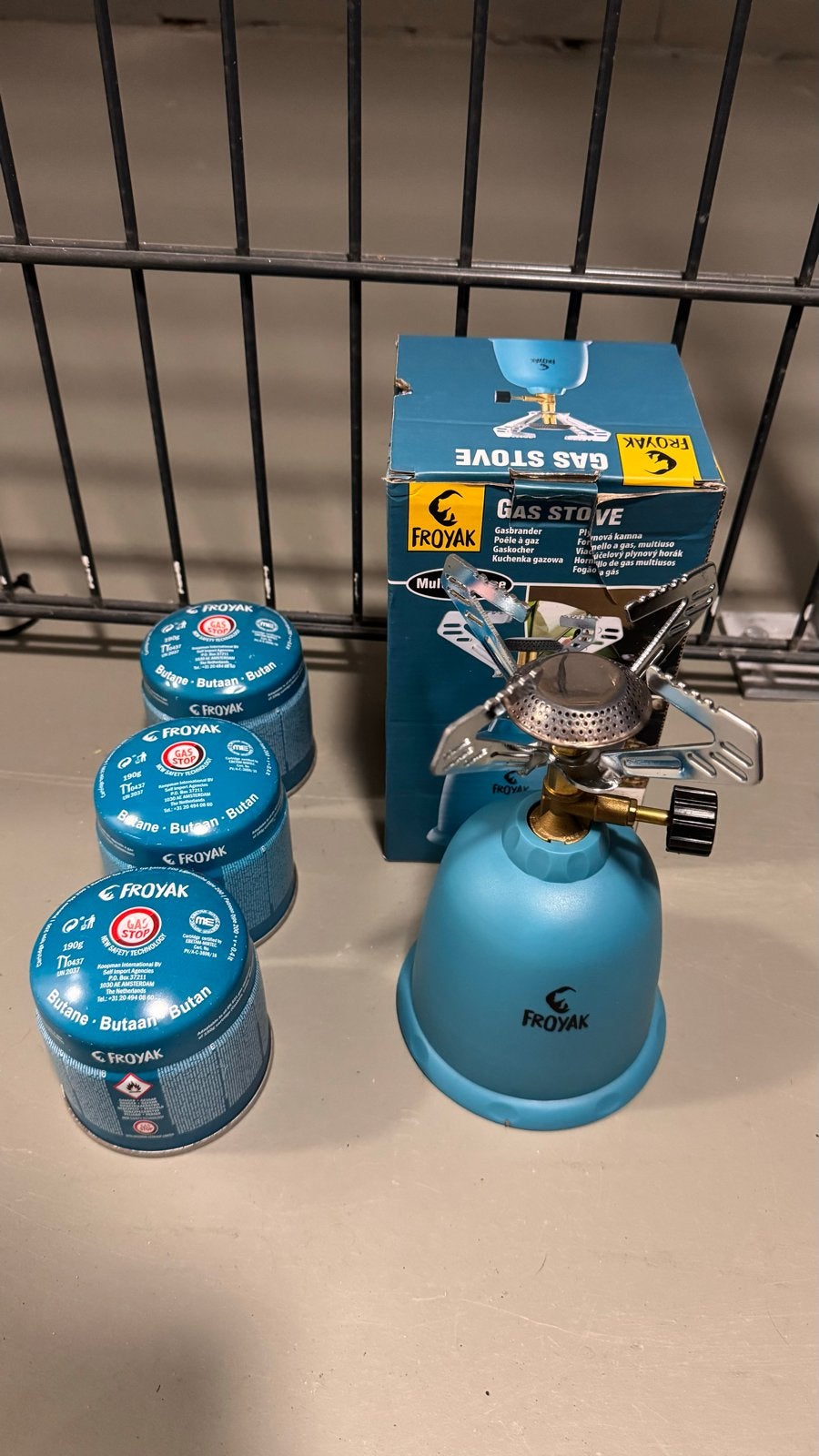Froyak Gasbrander met 3 gasbussen, Ophalen, Nieuw